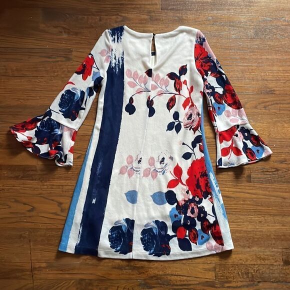 Anthropologie Maeve Anthousia Knit Floral Swing Sweater Dress - Picture 7 of 8